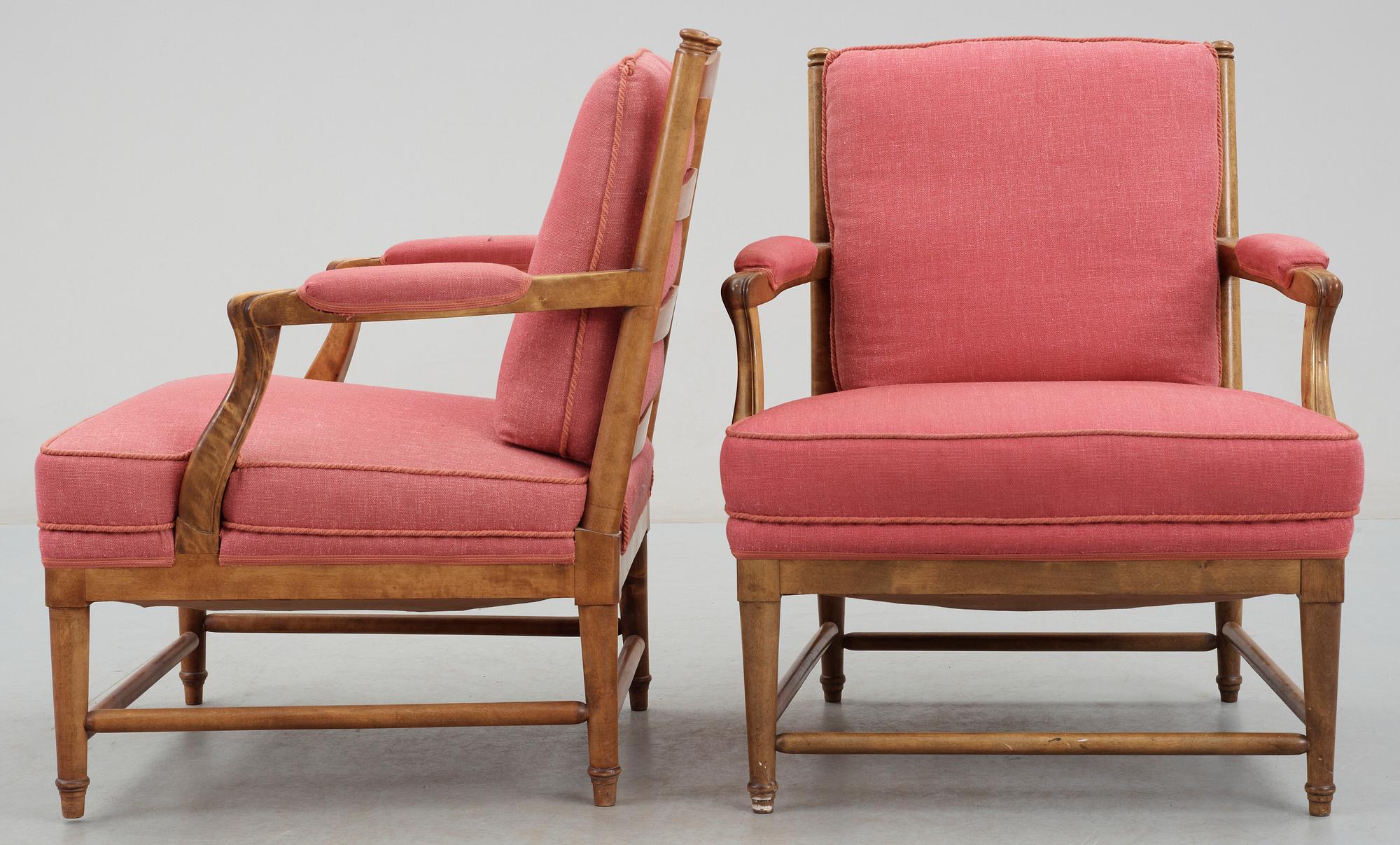 FÅTÖLJER, ett par, gustaviansk stil, Gripsholmsmodellen, 1900-tal.