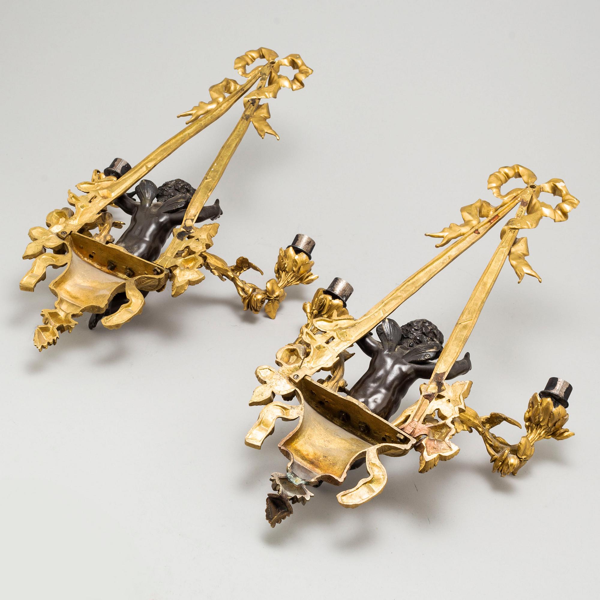 A pair of French wall-lights, second half of the 19th century.