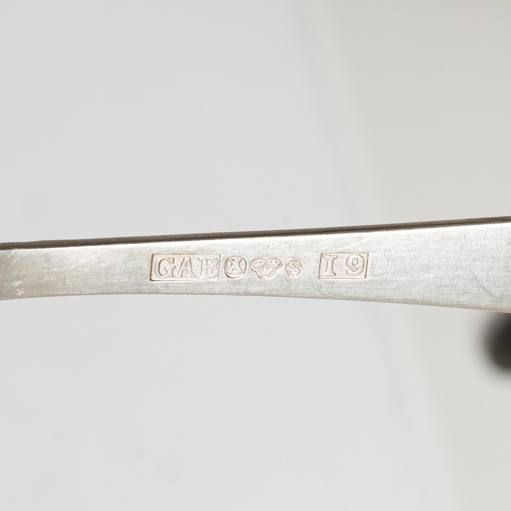 Jacob Ängman, a 102-piece silver flatware set, 'Rosenholm', in a box, GAB, Sweden, 1952-1997-.