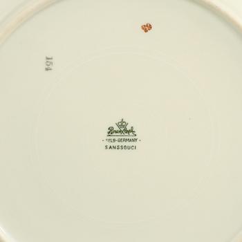 ASSIETTER, 23 st, porslin, "Sanssouci", Rosenthal, 1900-talets andra hälft.