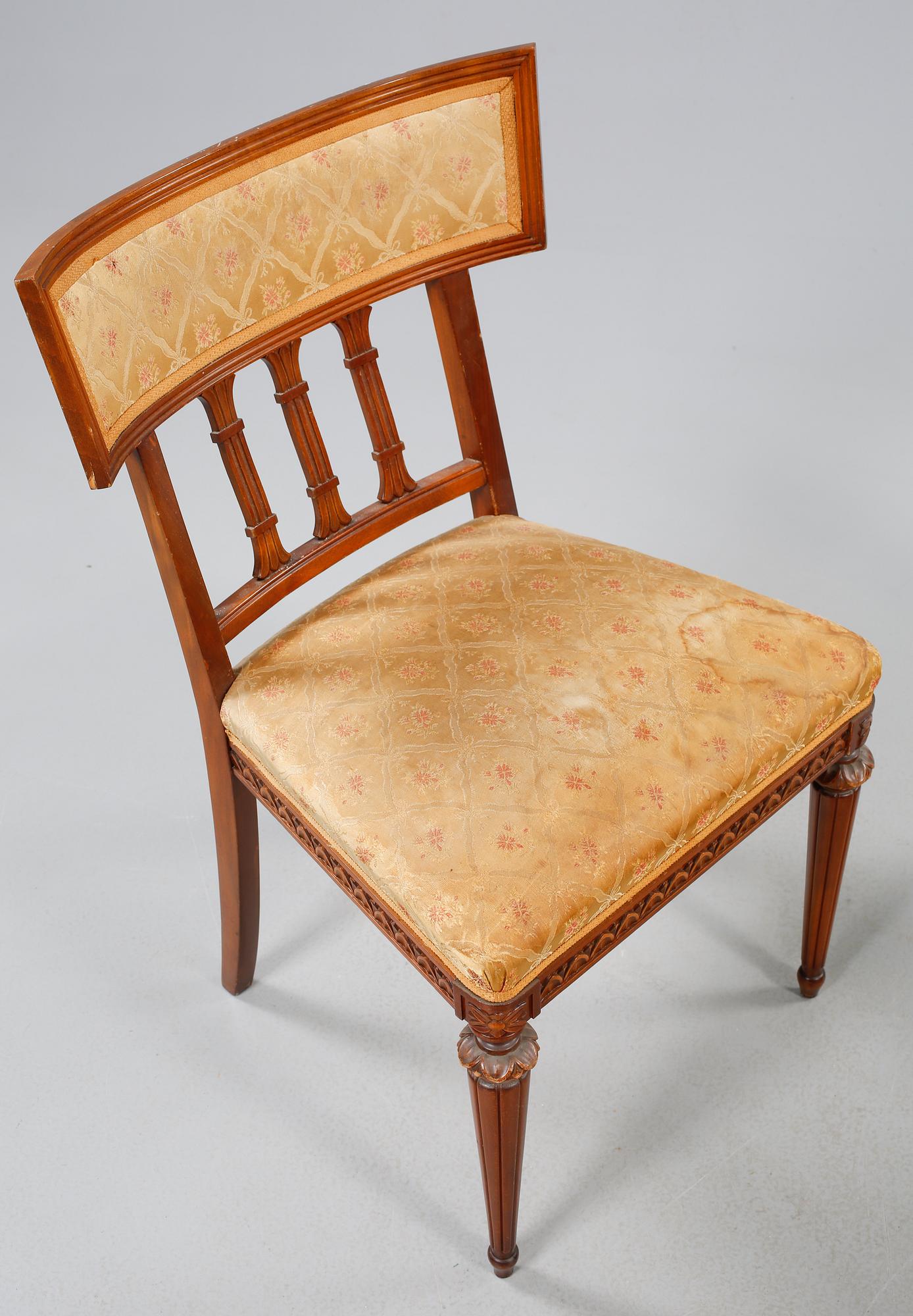 STOLAR, 4 st, sengustaviansk stil, omkring 1900-talets mitt.
