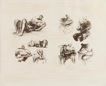 Henry Moore, "Eight Sculptural Ideas; Girl Writing".