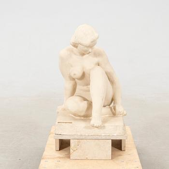 Gunnar Heide, Sculpture of a Sitting Nude Model.