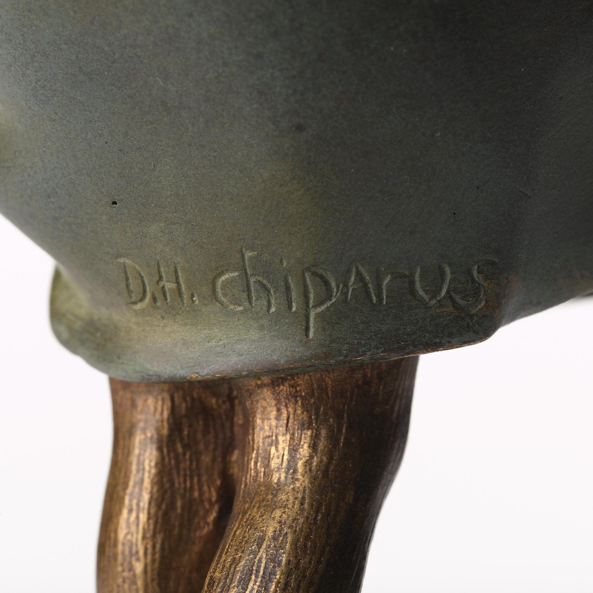 Demetre Chiparus, a "Hooded cloak" patinated bronze and ivory sculpture, Paris 1920's.