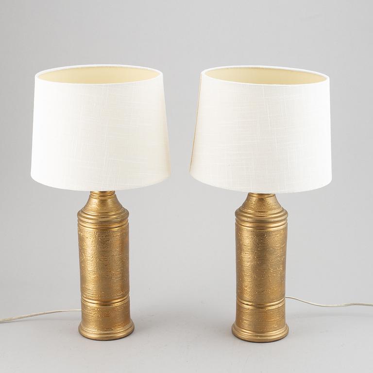 A pair of Bitossi table lamps, Italy.