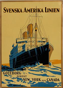 Advertising plate, for the Swedish American Line.