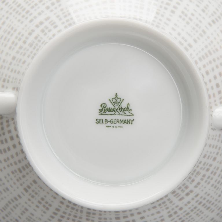 MATSERVIS, 78 delar, porslin, " Form 2000", Richard S. Latham & Raymond Loewy, Rosenthal 1900-talets mitt.