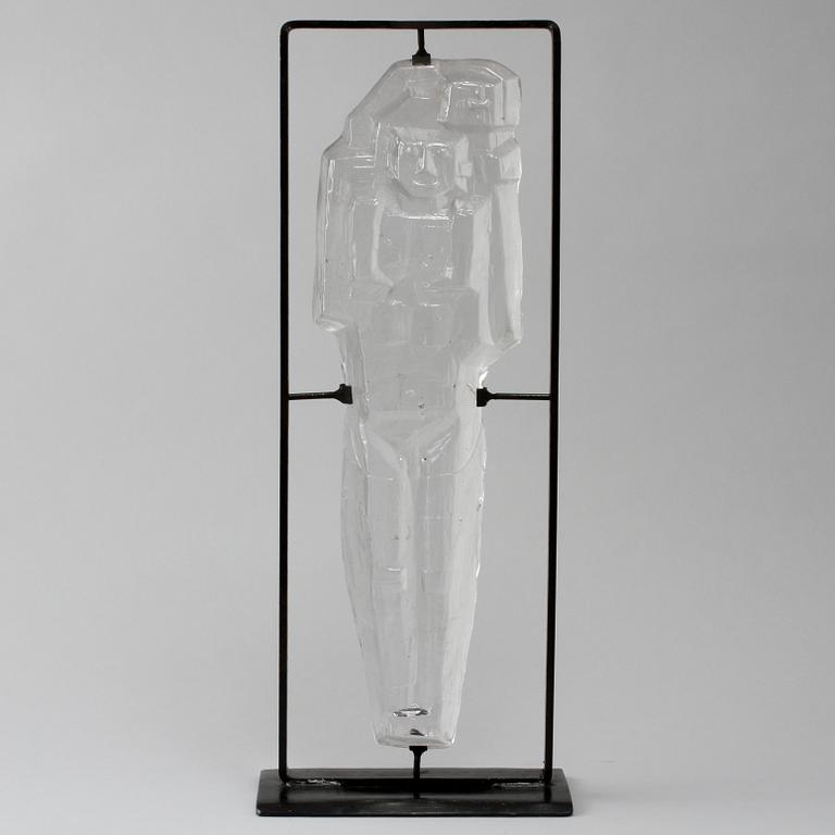 SKULPTUR, glas, Erik Höglund, Boda, osignerad, 1900-talets andra hälft.