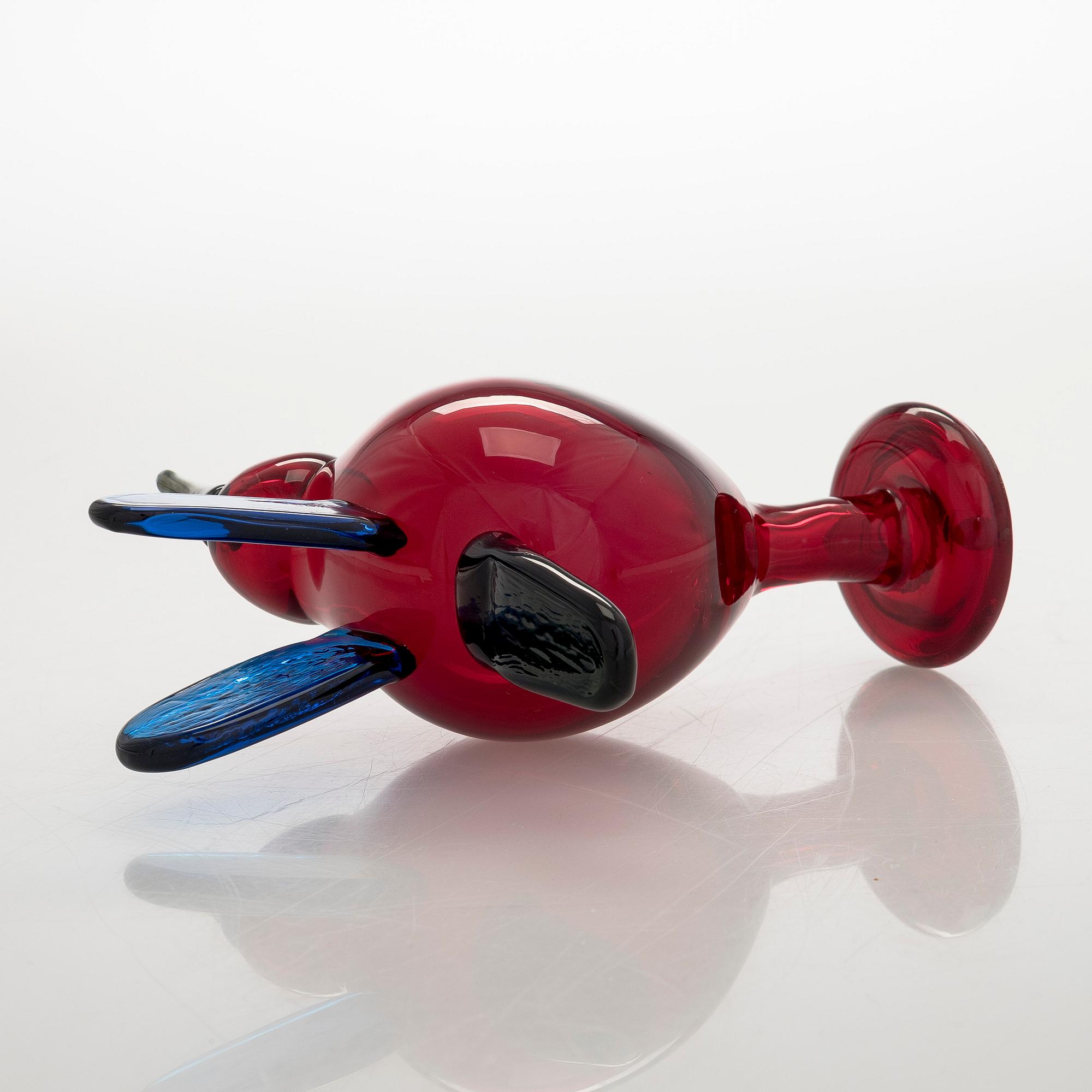 Oiva Toikka, 215th anniversary glass bird, 'Catcher', signed O. Toikka Nuutajärvi 1793-2008, 181/1215.