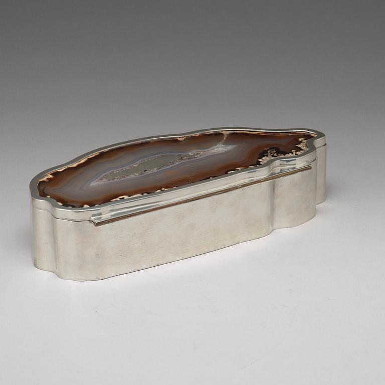 Estrid Ericson, a pewter and agate casket, Stockholm 1975.