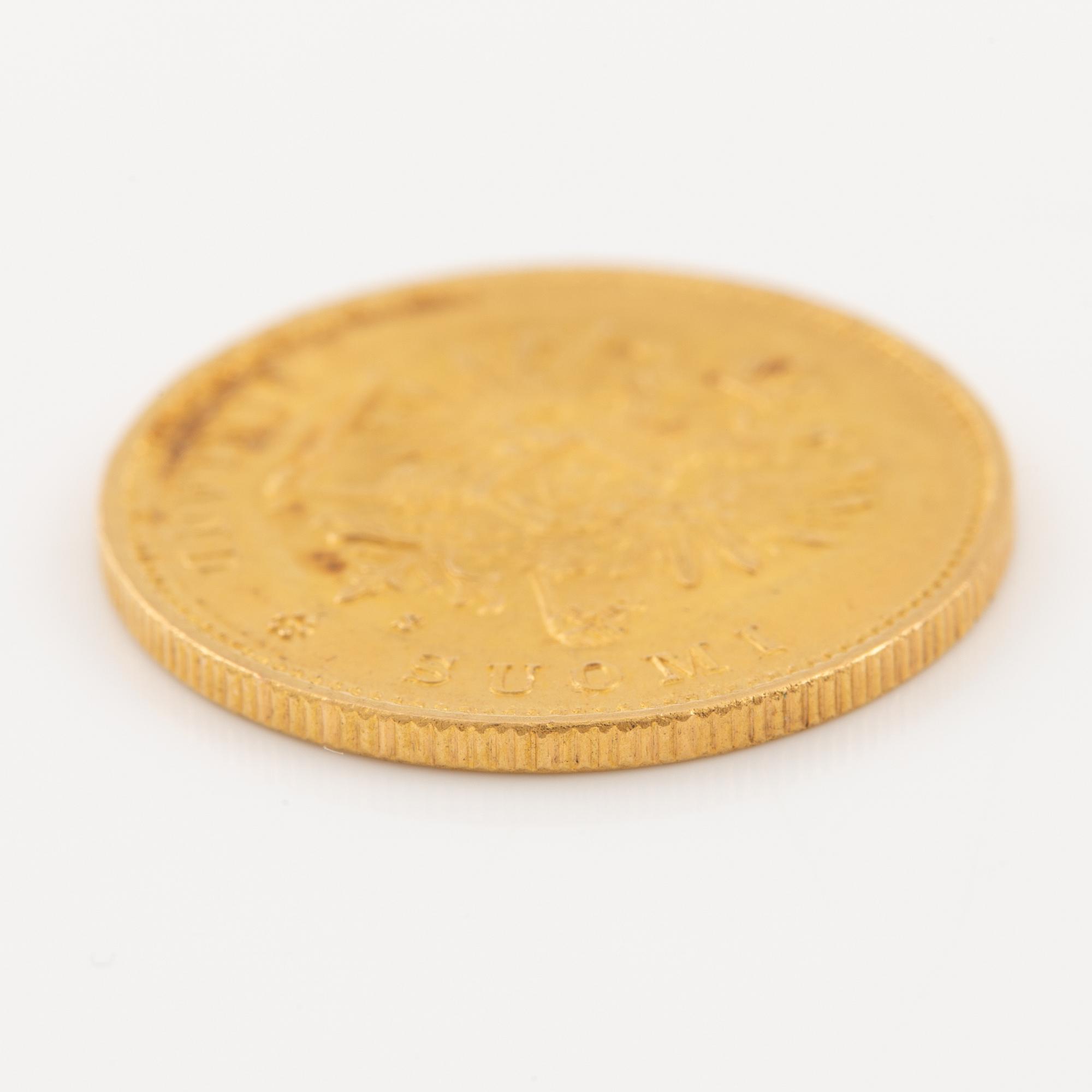 A goldcoin, Finland, Russian Duchy, 20 Markkaa 1880.