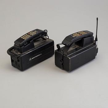 a set of three Motorola and Siemens phones, 1980's.