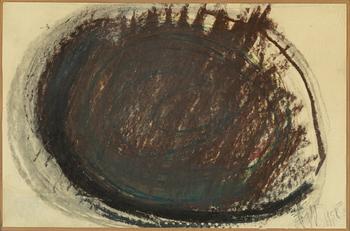 EDDIE FIGGE, mixed media on paper, signed and dated 1958.