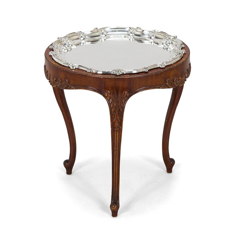 Brickbord, sterlingsilver och mahognyfaner, Mappin & Webb, London 1912, stommen av Paul Boman.