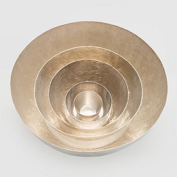 Tapio Wirkkala, A set of five silver bowls, Kultakeskus, Hämeenlinna 1970, 1971, 1978, 1979 and 2006.