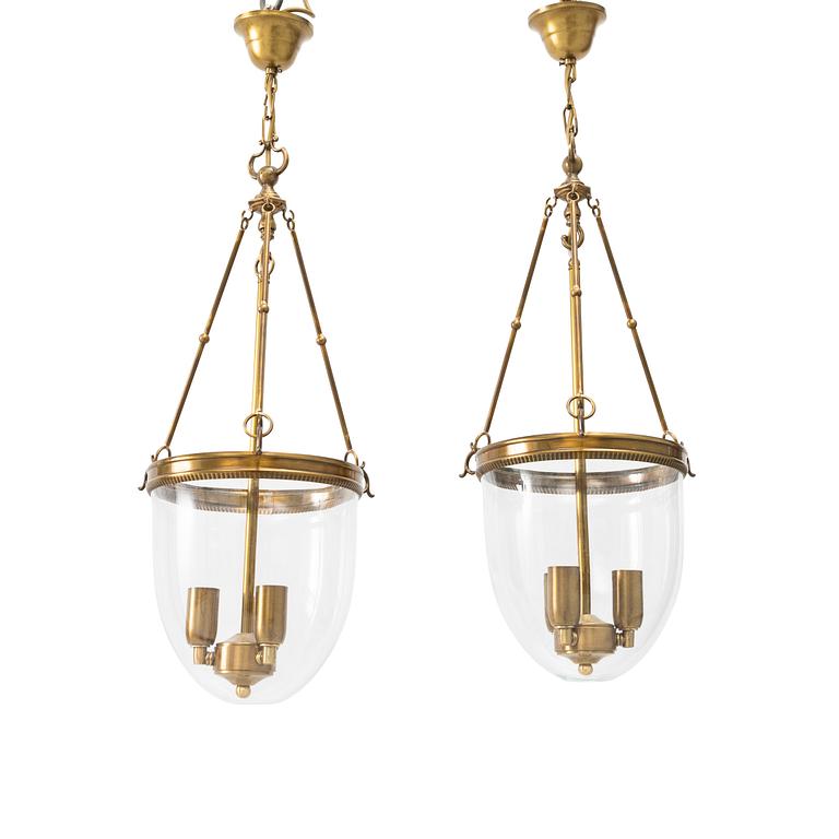 Ceiling lamps, a pair, second half of the 20th century.