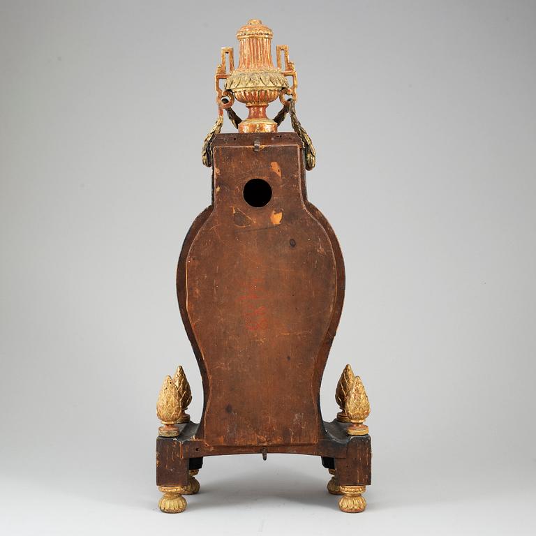 A North European mantel clock, late 18th century.