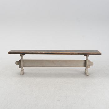 A wooden bench, around 1900.