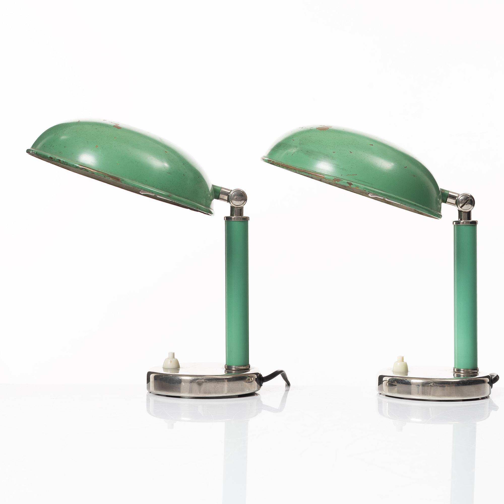 Erik Tidstrand, a pair of table lamps model "29359", Nordiska Kompaniet, 1930s.