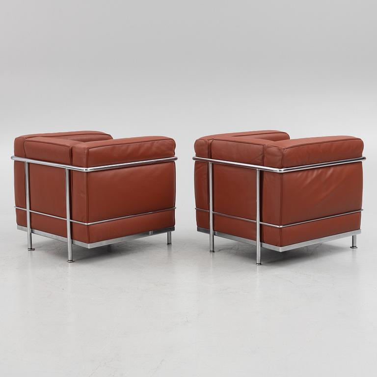 Le Corbusier, Pierre Jeanneret & Charlotte Perriand, a pair of "LC2" armchairs, Cassina, Italy.