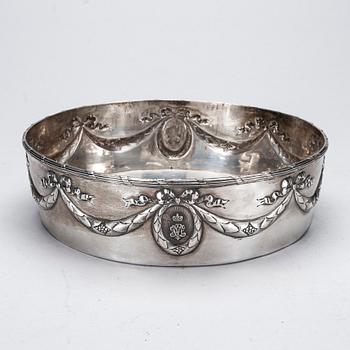 SKÅLFAT / SERVERINGSSKÅL, 930 silver, Tyskland, ca 1900. Vikt 567,4 g.