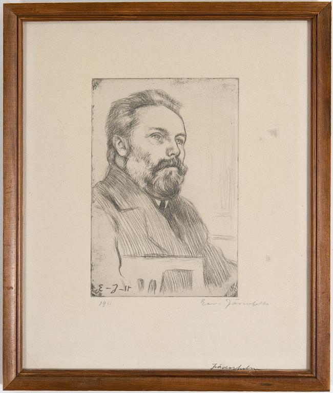 EERO JÄRNEFELT, etching. Signed and dated 1911.