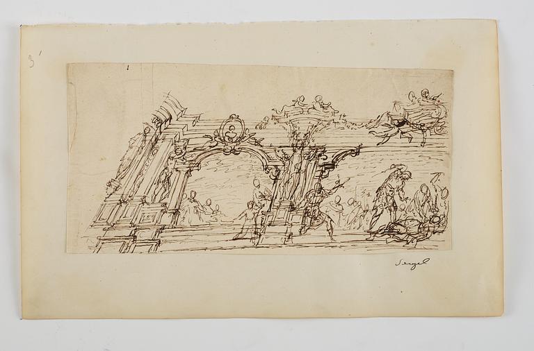 8 drawings, 18th century.