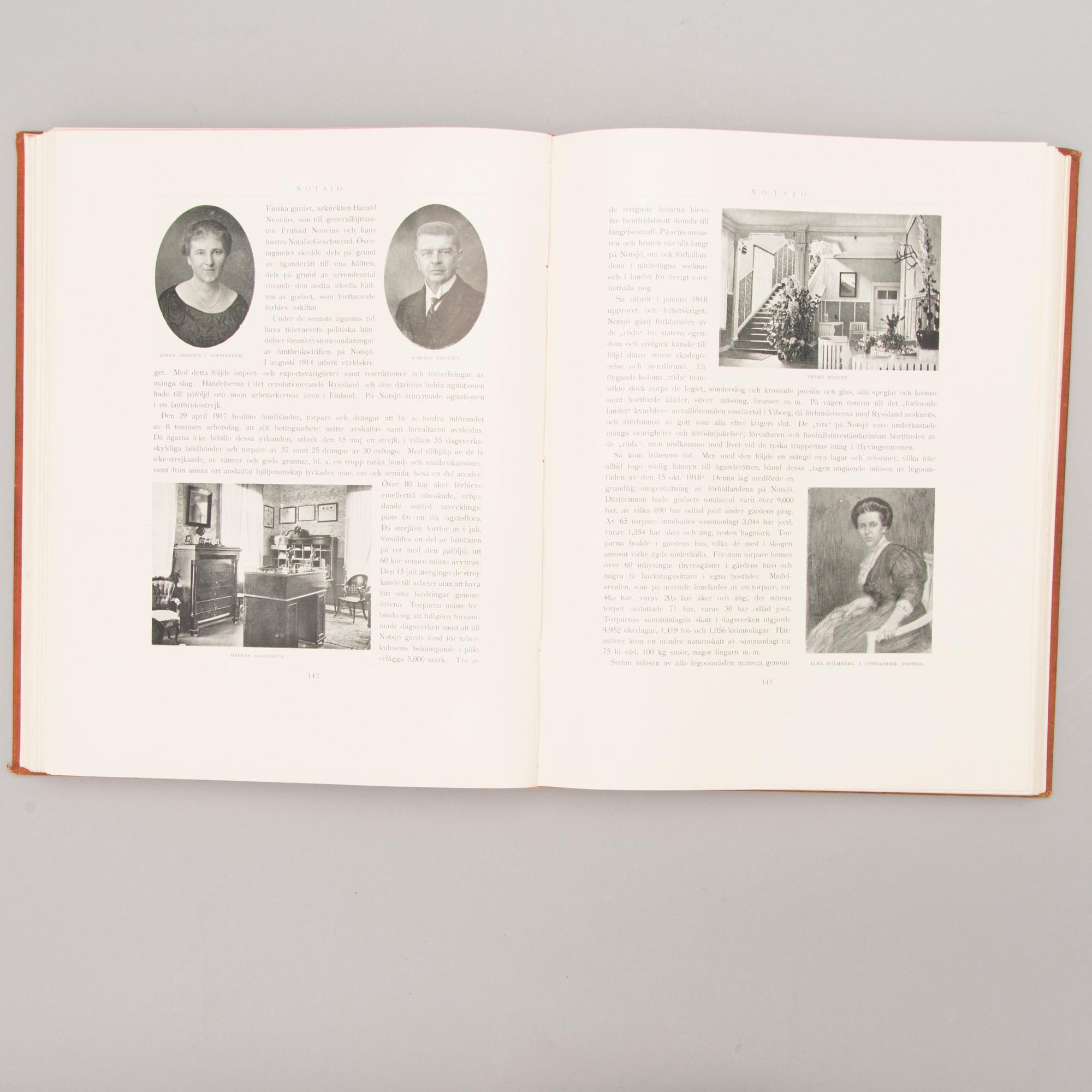 A three-volume book set about mansions in Finland "Herrgårdar i Finland", Helsinki 1928-29.