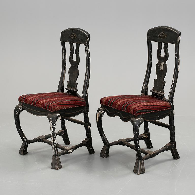 STOLAR, ett par, barockstil, 1800-tal.