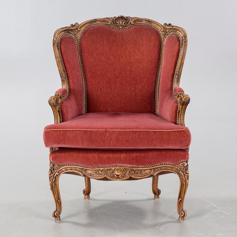BERGÈRE / FÅTÖLJ, Louis XV-stil, omring 1900-talets mitt.