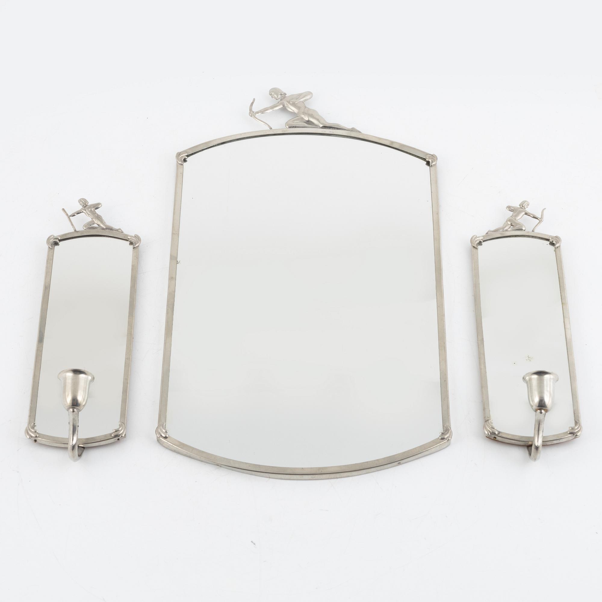 Spegel med spegellampetter, 1920/30-tal.