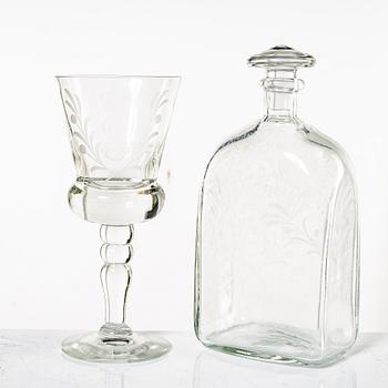 A 42 piece glass service, "Gustav III", Reijmyre, second half of the 20th Century.