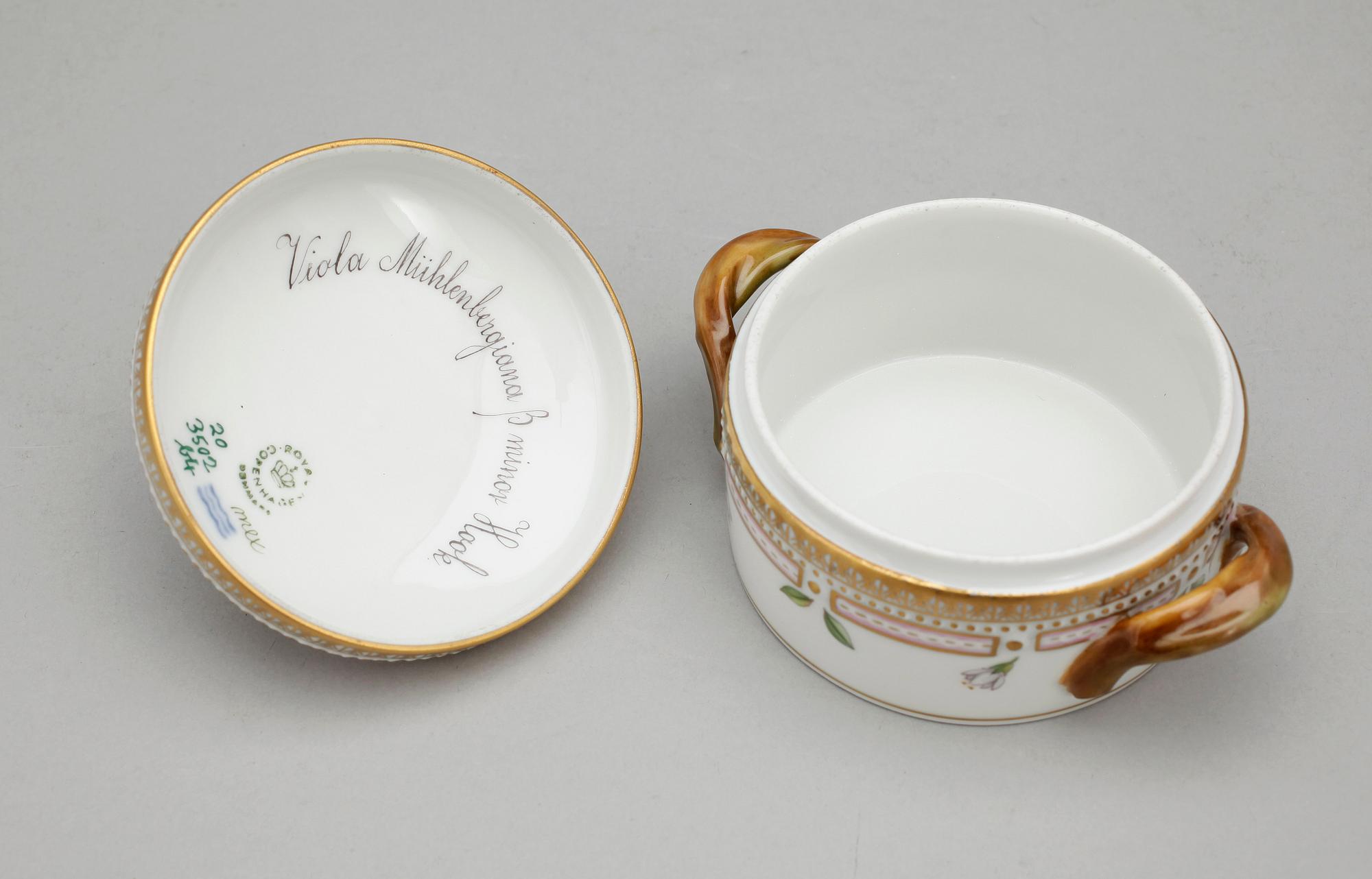 SERVISDELAR, 6 st, porslin, Flora Danica, Royal Copenhagen, 1900-talets andra hälft.
