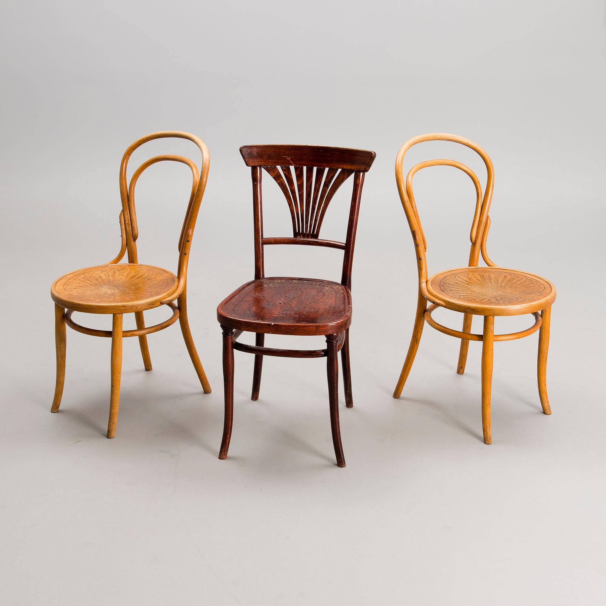 CAFÉSTOLAR, 2+1 st, Jacob & Josef Kohn, Wien och Thonet, Wien sekelskiftet 1800/1900.