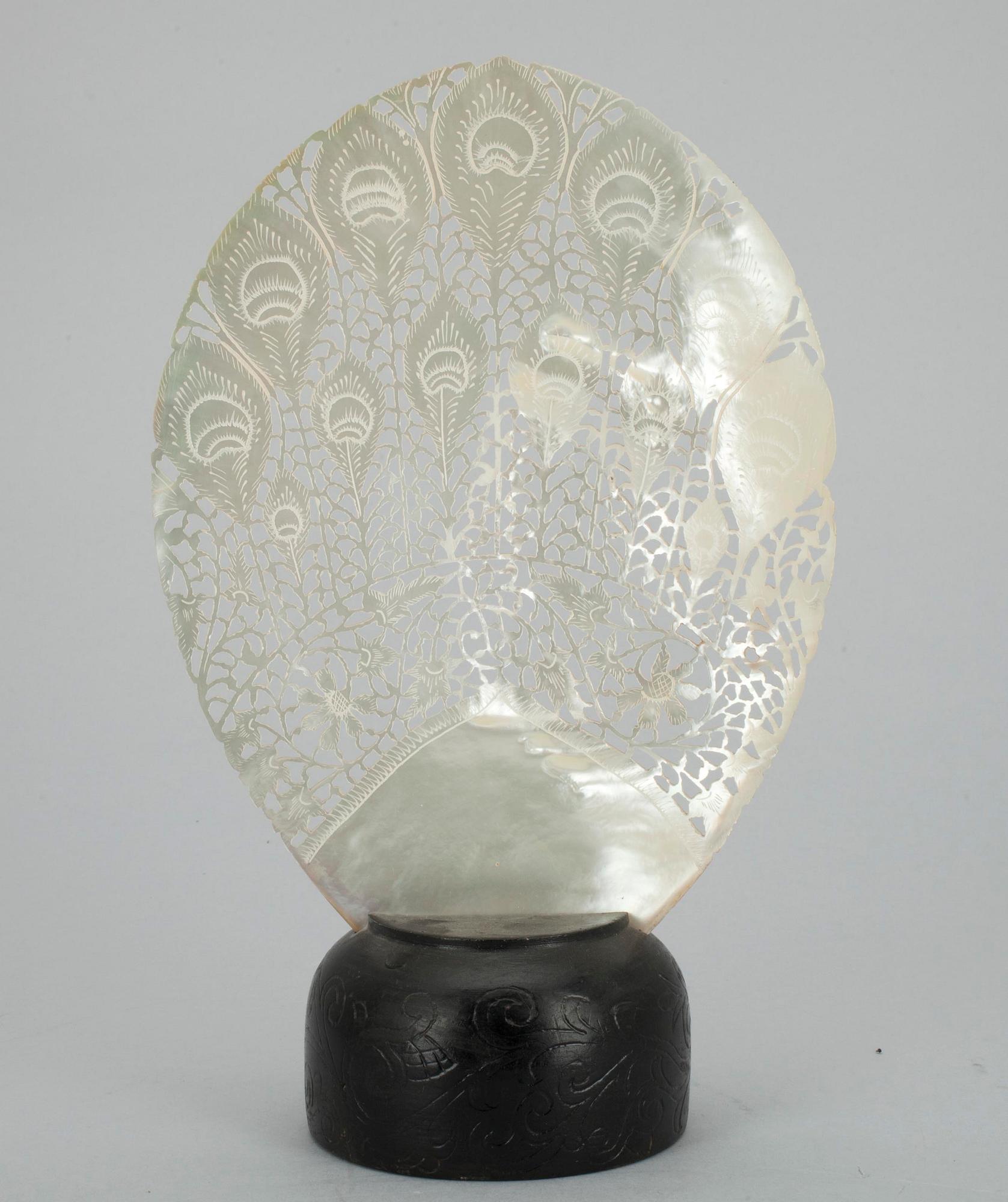 SNÄCKA/SKULPTUR, pärlemor, Kina, 1900-tal.