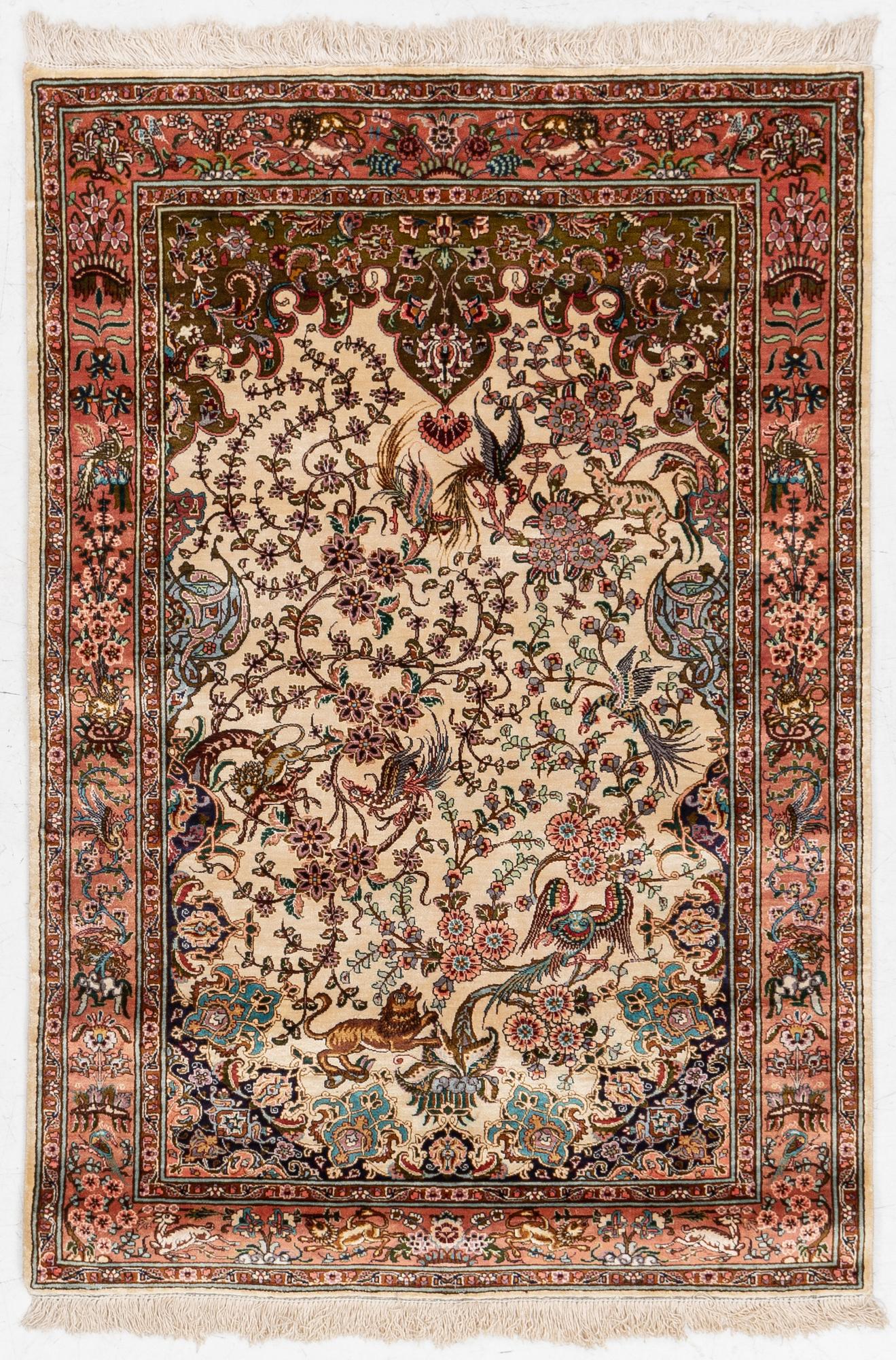 Carpet, Tabriz, figural approx. 150 x 100 cm.