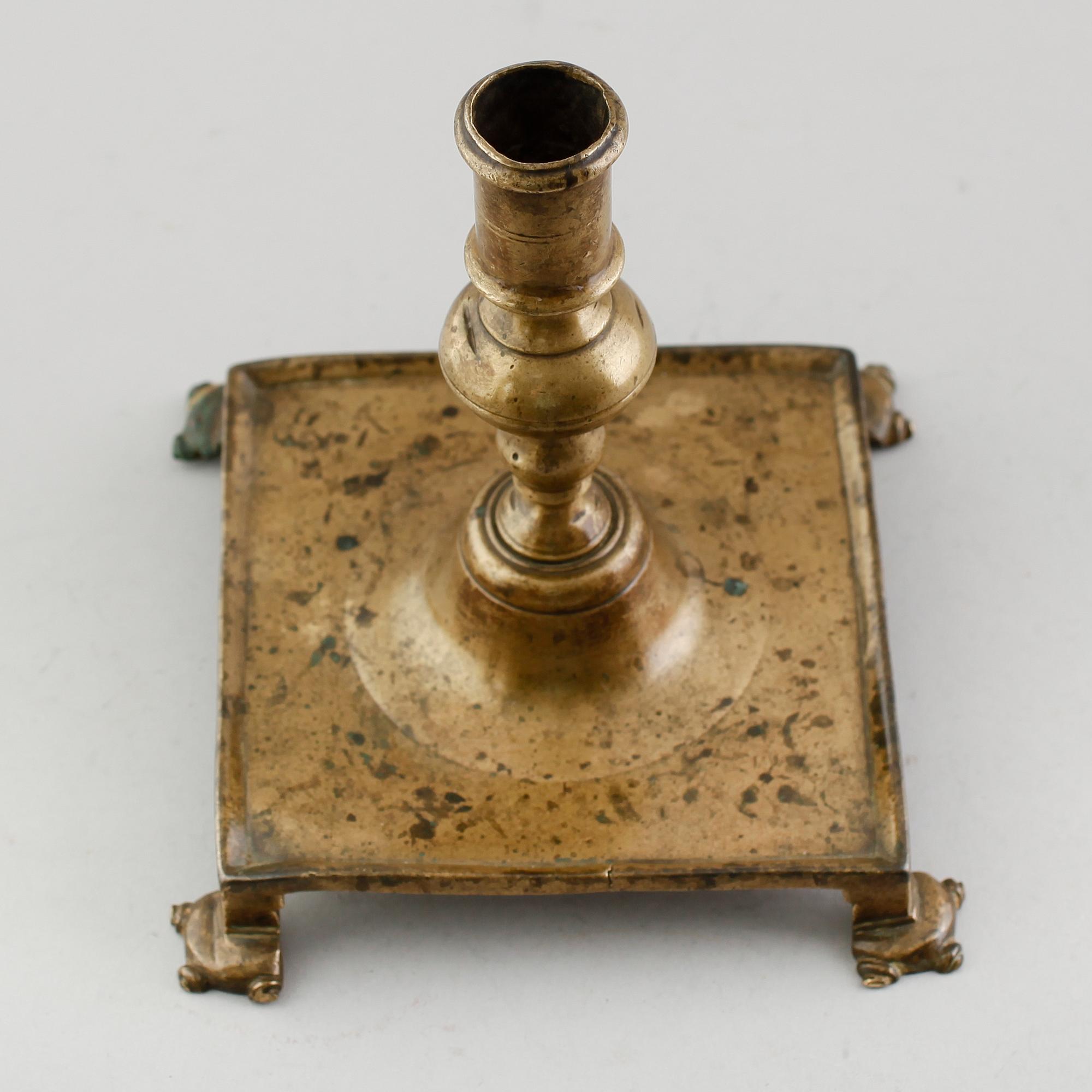 LJUSSTAKE, mässing, 1600-tal.