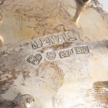 Servisdelar, 4 st, silver, bl.a. MEMA Lidköping, 1976.