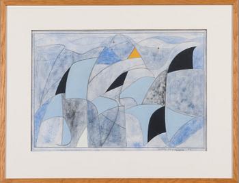 Göran Augustson, gouache, mixed media, signed and dated -79.