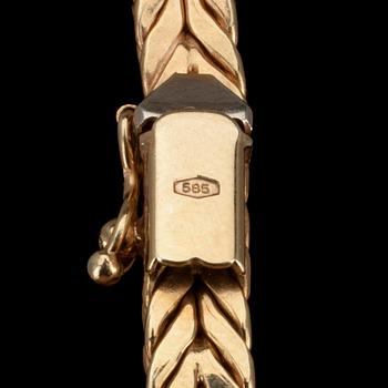 HALSKED, "Rävsvans" 14K guld, Italien. Vikt 22 g. 1900-talets slut.