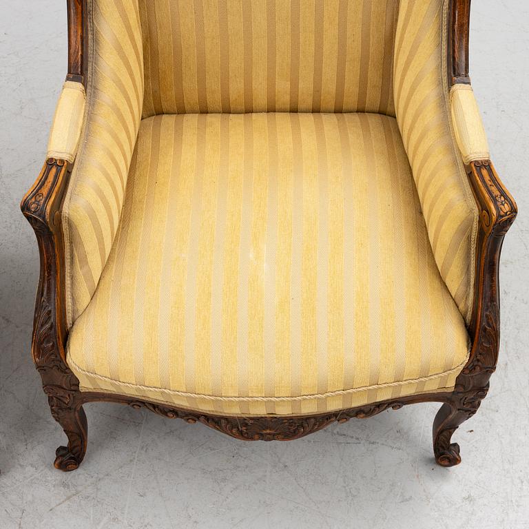 Bergèrer, ett par, rokokostil, 1900-talets först hälft.