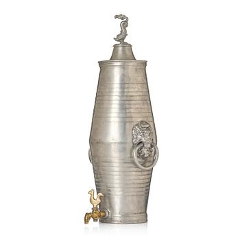 166. A pewter water-cistern attributed to I. Buhrman (master in Stockholm 1773-98/1812).