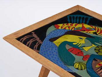 Stig Lindberg, & David Rosén, a coffee table from the Triva series, Gustavsberg, with base by Nordiska Kompaniet, 1952.
