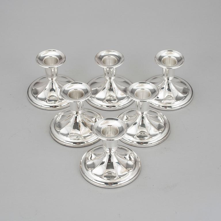 LJUSSTAKAR, 6 st, silver, Ceson, Göteborg 1958 och 1959.