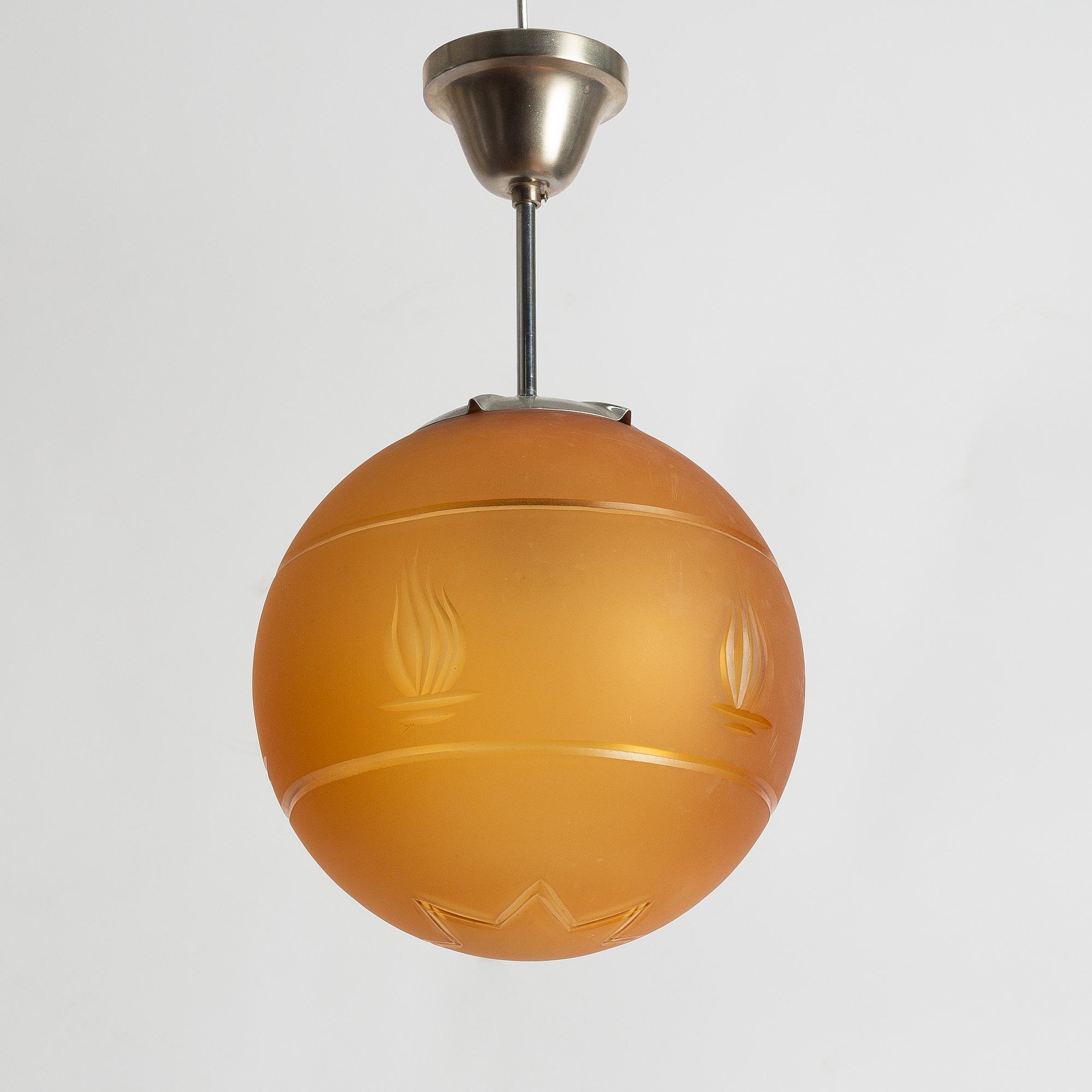 Kosta, attributed to, a ceiling lamp, 1930s.