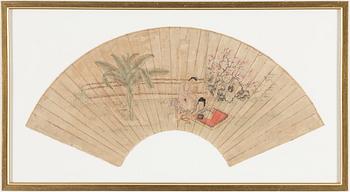 Two Chinese fan paintings, late 19th/early 20th century.