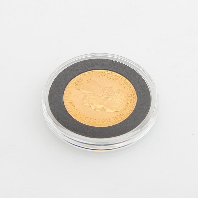 Guldmynt Sverige, Oscar II 20 kr, 1890.