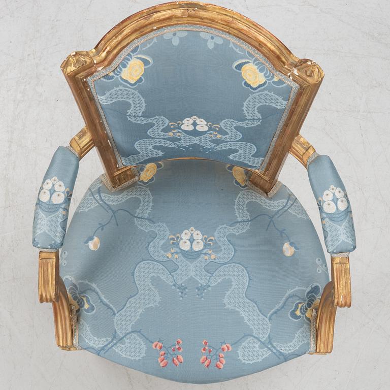 A pair of Louis XVI armchairs by Noël-Toussaint Porrot, Paris, (master 1761) second part of the 18th century.