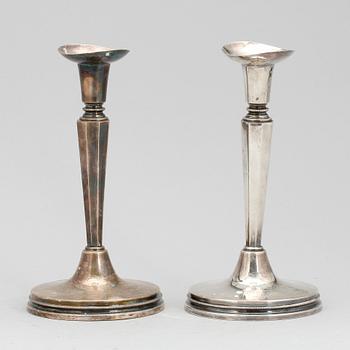 LJUSSTAKAR, ett par, silver, MGAB, Uppsala, 1958.