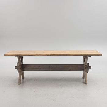 A trestle table, 20th century.